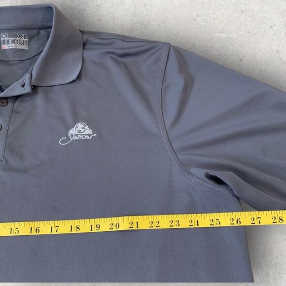 Under Armour Polo Golf Shirt Men’s Size XL Gray Loose Fit Heatgear Cowboy Logo - Picture 3 of 5
